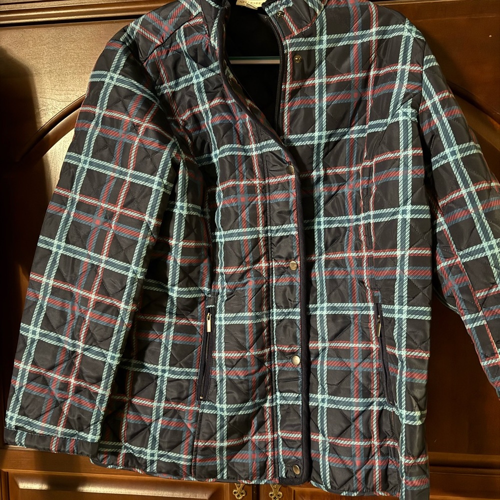 Appleseed's Plaid Quilted Jacket - Black, Blue, Red